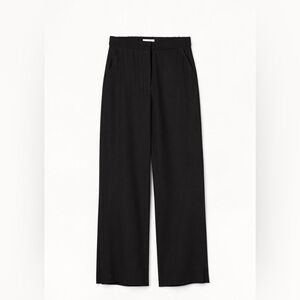 H&M Wide side-slit trousers black